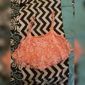 Charlotte Russe Peach Lace Crop Top NWOT or Free📌
